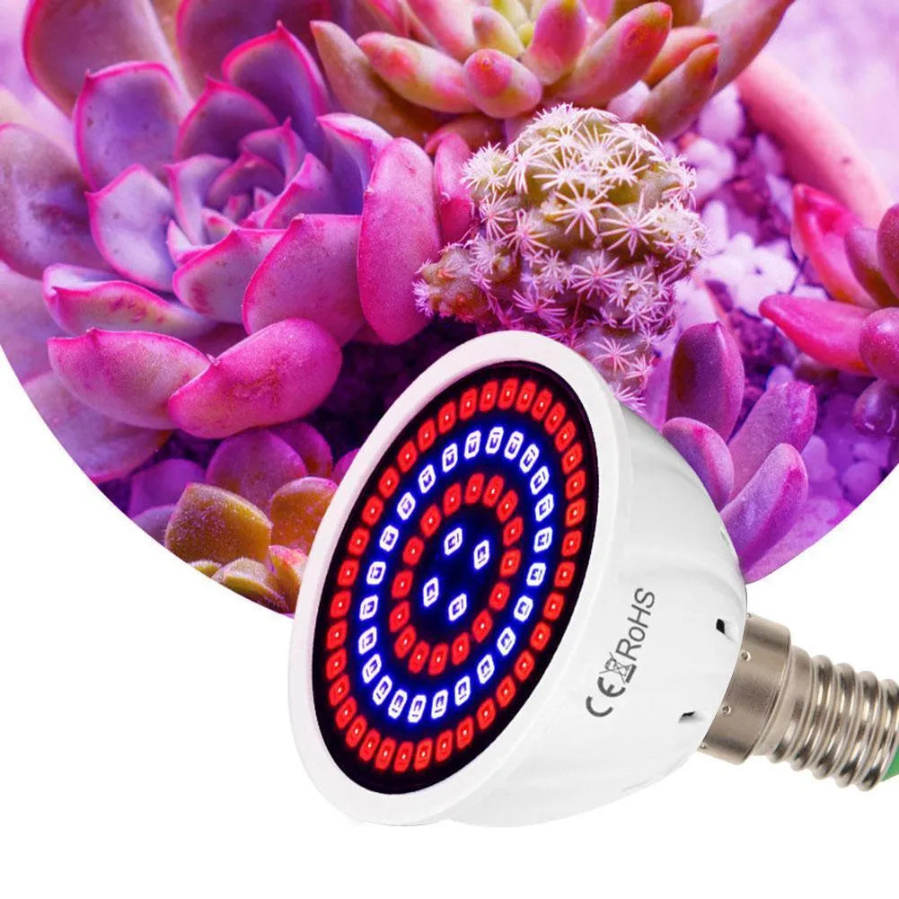 White LED plant growth lamp with 80 beads for indoor potted plants.