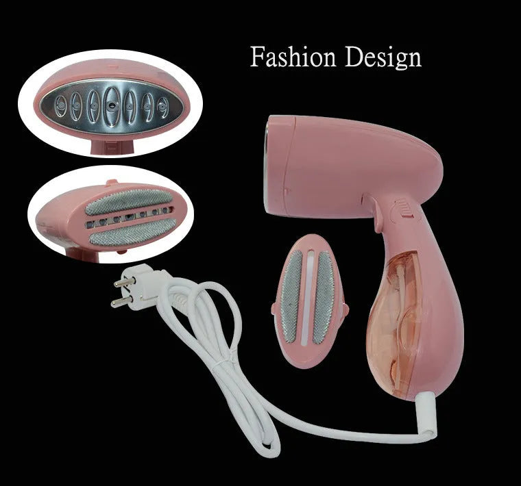 Sokany pink handheld steam ironing brush with 1500W power and EU plug for smoothing clothes