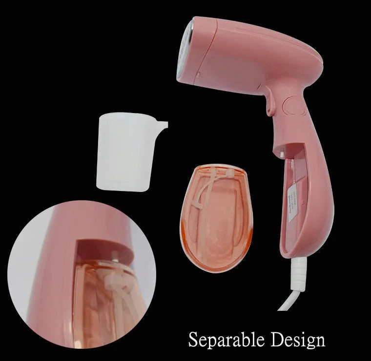Sokany pink handheld steam ironing brush with 1500W power and EU plug for smoothing clothes
