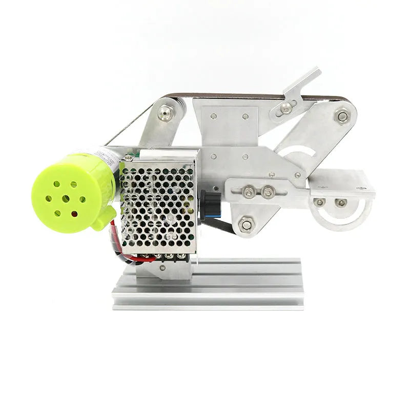 895 fixed-angle desktop sharpener with speed-adjusting belt mechanism on workshop bench
