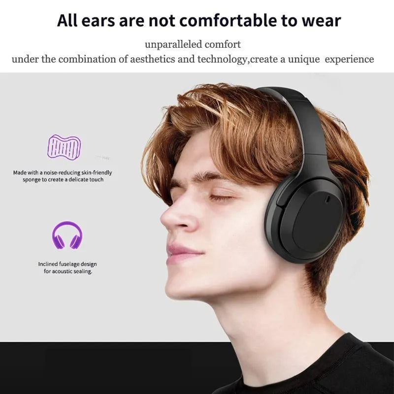 Black Gorsun E98 over-ear wireless Bluetooth headphones with padded headband and ear cups.