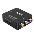 Black and white AV to HDMI converter with 0.5 metre cable for 1080P signal conversion