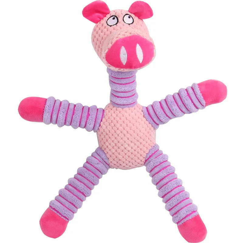 Brown corn velvet vocal plush toy for cats and dogs, 41x35cm, with squeaker and bite-resistant fabric