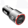 83W dual-port fast car charger with USB-C and QC3.0 ports for laptops and phones
