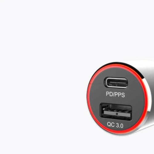 83W dual-port fast car charger with USB-C and QC3.0 ports for laptops and phones