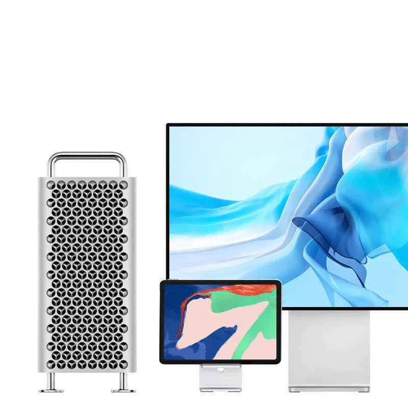Alloy desktop phone holder bracket in dark space grey or silver for mobile phones and tablets