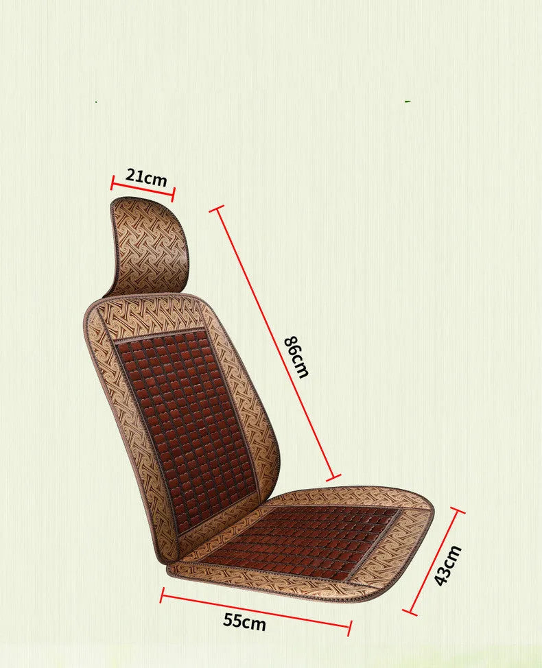 Breathable bamboo car seat cover in beige flat style for Wuling Rongguang double row seat