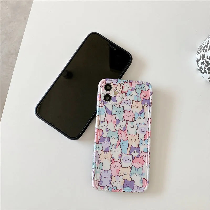 Colourful cartoon design TPU protective case for Apple iPhone mobile phones.