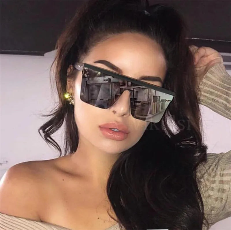 Retro rice nail sunglasses for men and women with black PC frame and lens