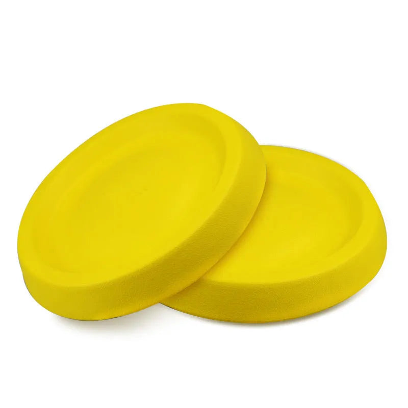 Yellow EVA plastic dog throwing toy weighing 70 grams for training and bonding activities