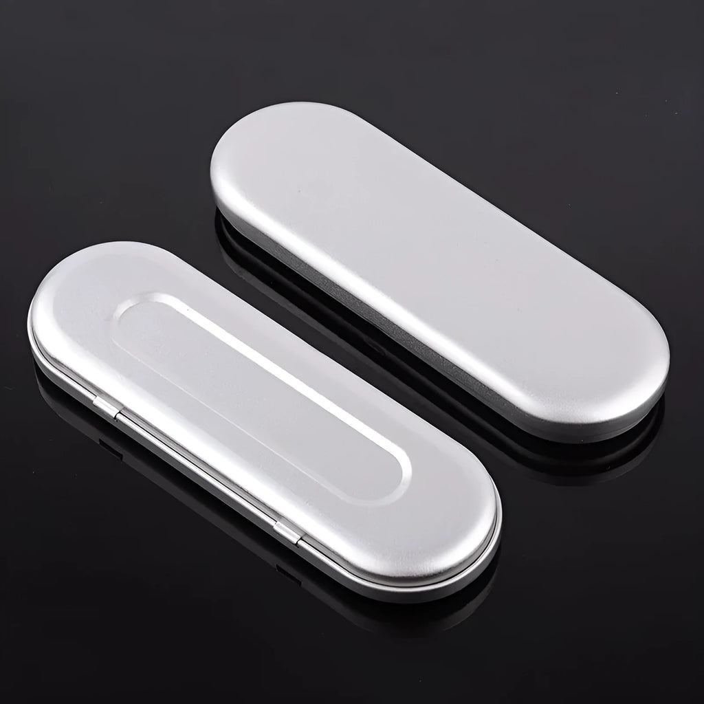 Rectangular tinplate cosmetic box with offset printing, 175x60x18mm, frosted iron finish