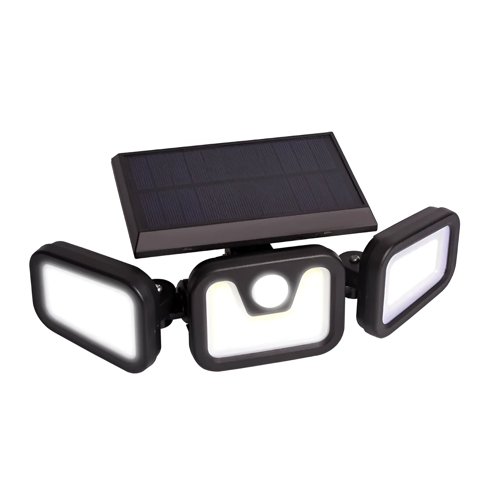 Three head rotating 360 degree solar wall light for outdoor courtyard with 112LED SMD 60W IP65 waterproof