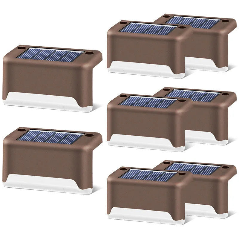 Black waterproof solar LED fence lamp 75mm outdoor step light with warm white glow