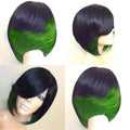 Short straight high temperature silk wig for women, 57cm head circumference, natural look, available in multiple colours