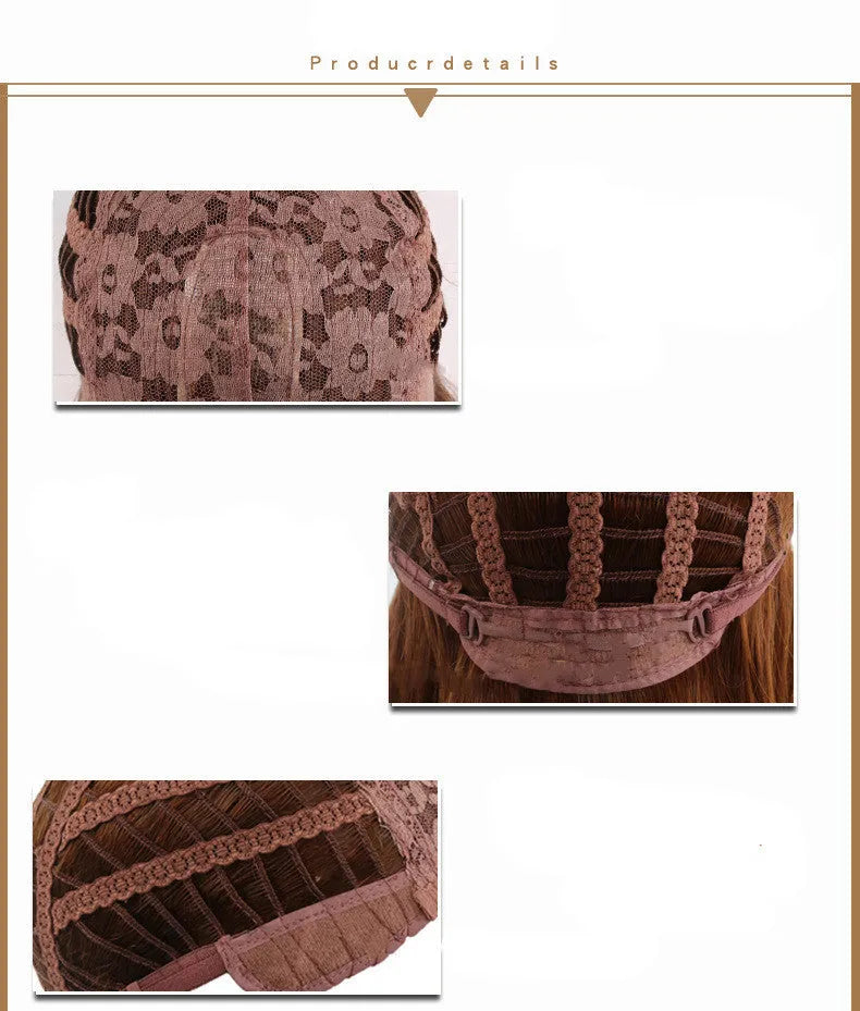 Short straight high temperature silk wig for women, 57cm head circumference, natural look, available in multiple colours