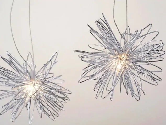 Aluminum wire star moon chandelier with LED warm white light for restaurant bar bedroom