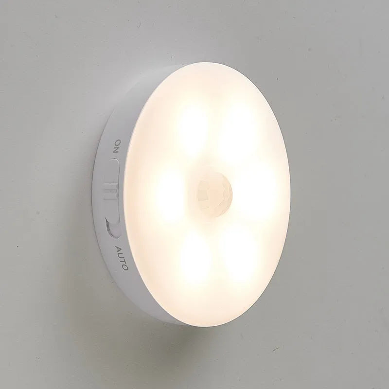 Wireless motion sensor LED lights for hallway and cabinet night-time illumination