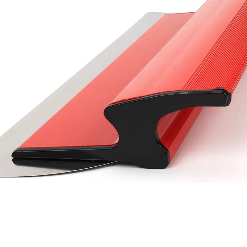 Red 40cm long metal leveling scraper for scraping putty and pasting wallpaper