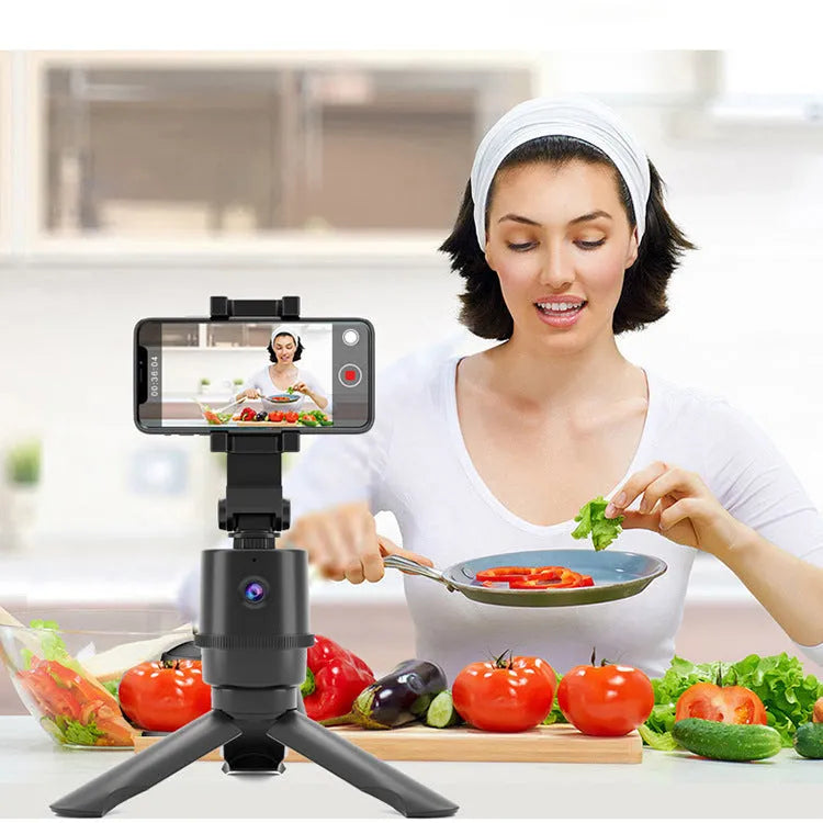 360-degree rotating AI tracking mobile phone bracket on a table