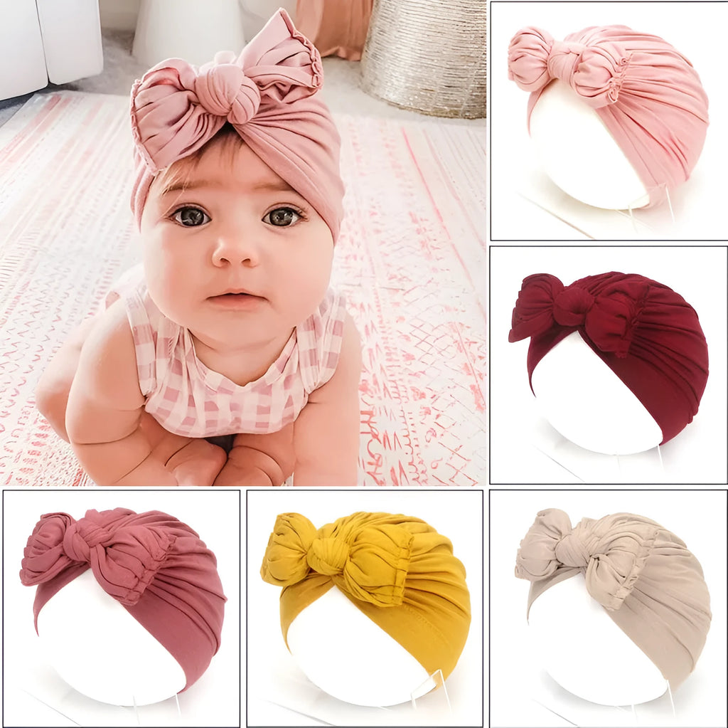 Soft acrylic knit baby hat for infants and toddlers in solid colours