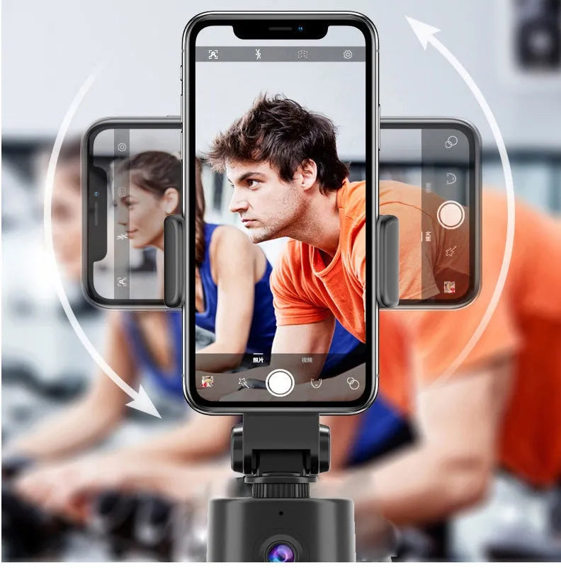360-degree rotating AI tracking mobile phone bracket on a table