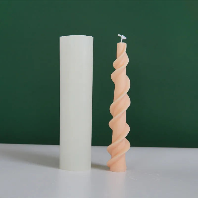 Yihai spiral lace silicone candle mold for creating decorative pillar candles