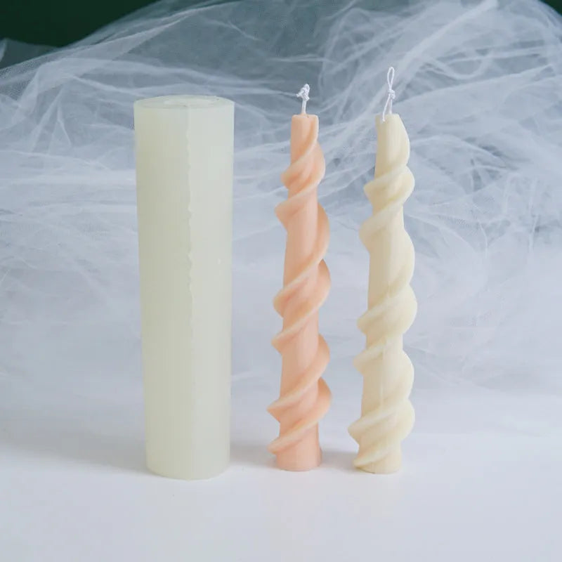 Yihai spiral lace silicone candle mold for creating decorative pillar candles