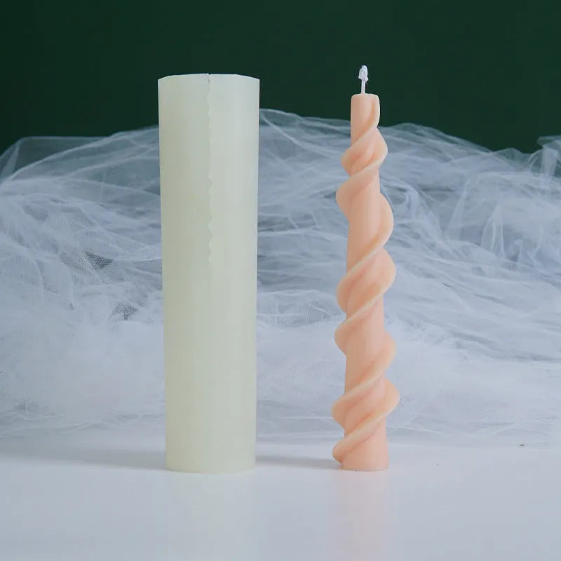 Yihai spiral lace silicone candle mold for creating decorative pillar candles