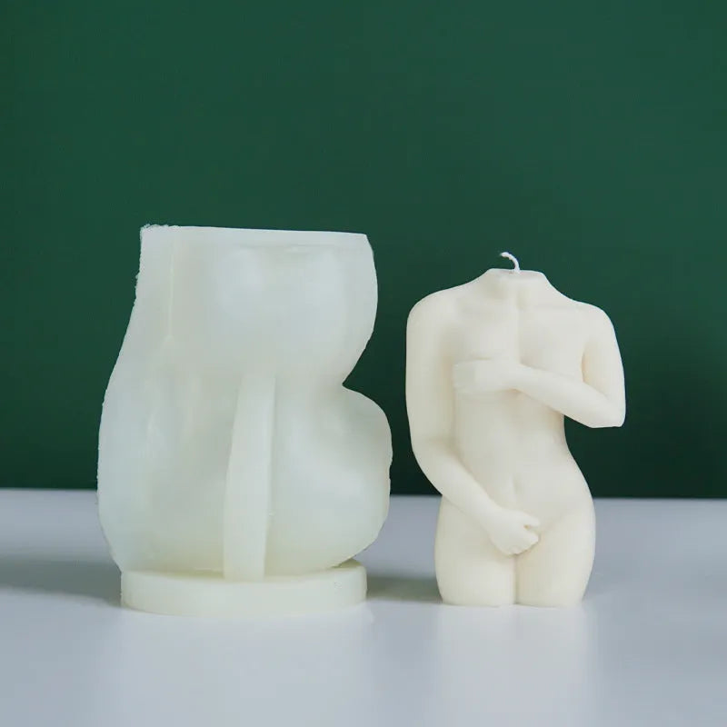 Shy Female Body silicone candle mould in three variant styles for craft making.