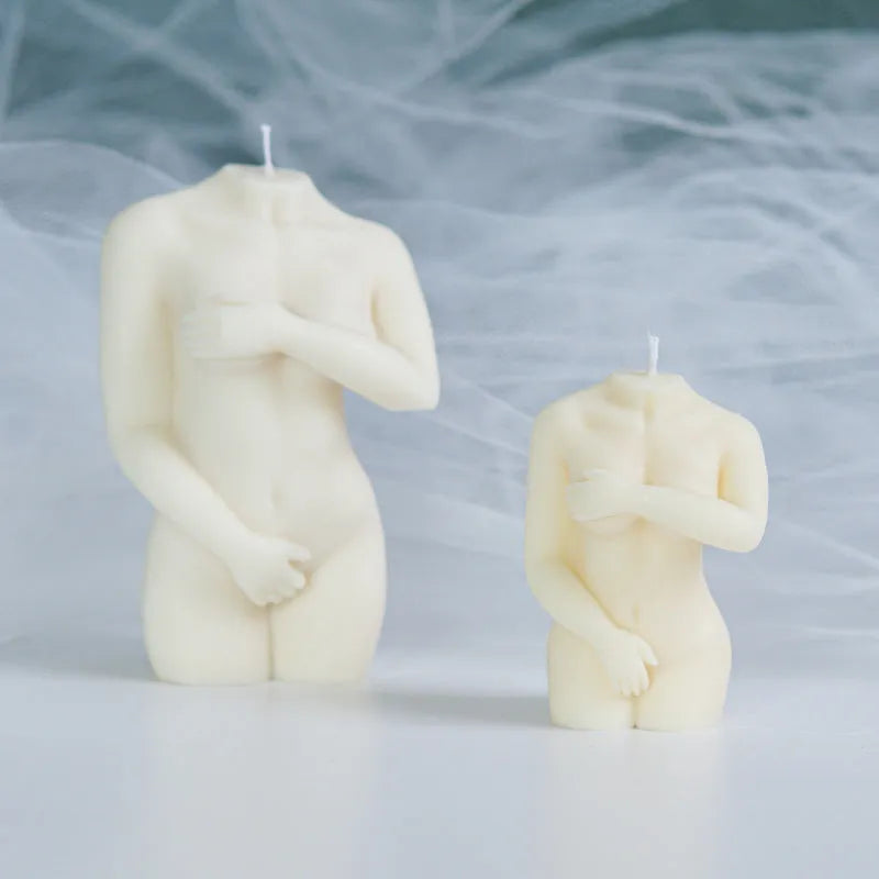 Shy Female Body silicone candle mould in three variant styles for craft making.