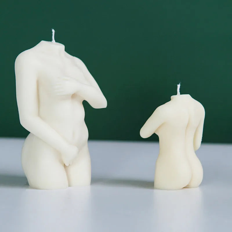 Shy Female Body silicone candle mould in three variant styles for craft making.