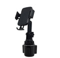 Black ABS car phone holder showing adjustable rotation and height mechanisms