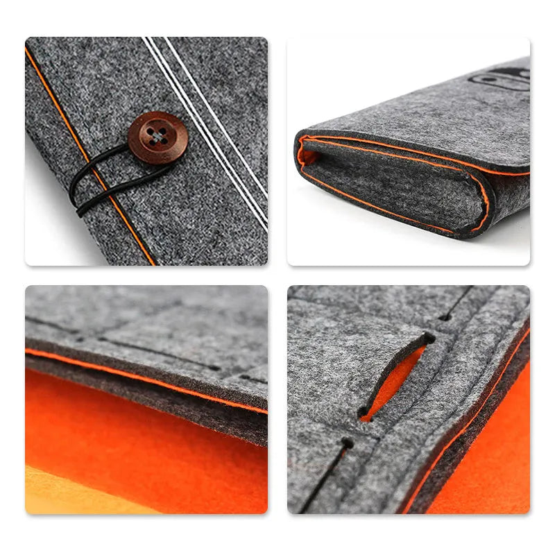 Nintendo Switch felt carrying pouch case with game card slots and dual compartments