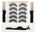Magnetic eyeliner and false mink eyelash set with waterproof formula and five magnetic points per lash