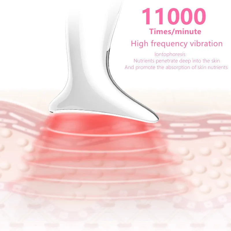 Ultrasonic neck massager in elegant white for face and neck colour light skin rejuvenation