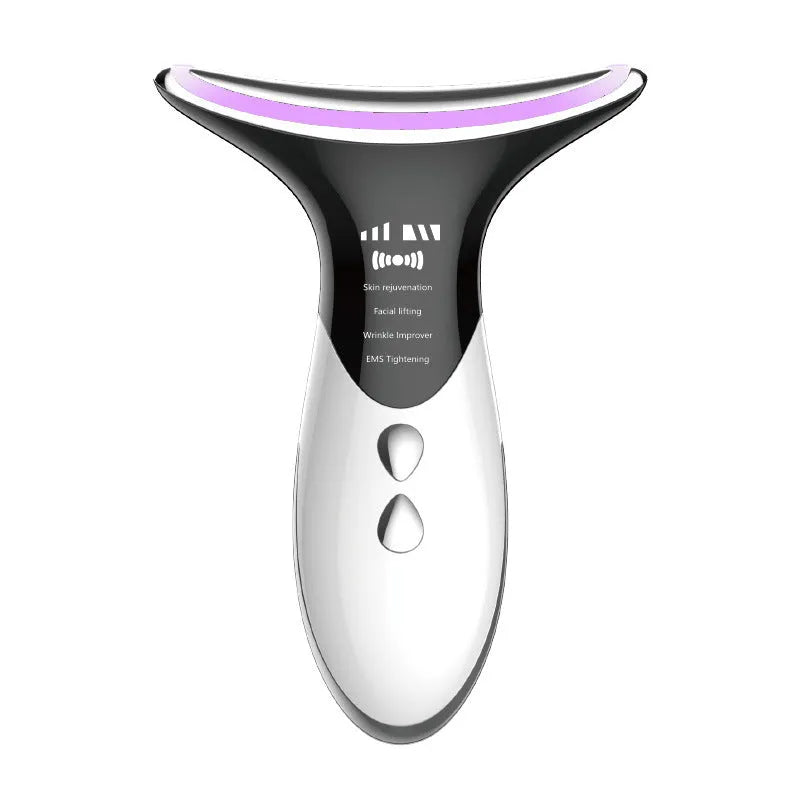 Ultrasonic neck massager in elegant white for face and neck colour light skin rejuvenation