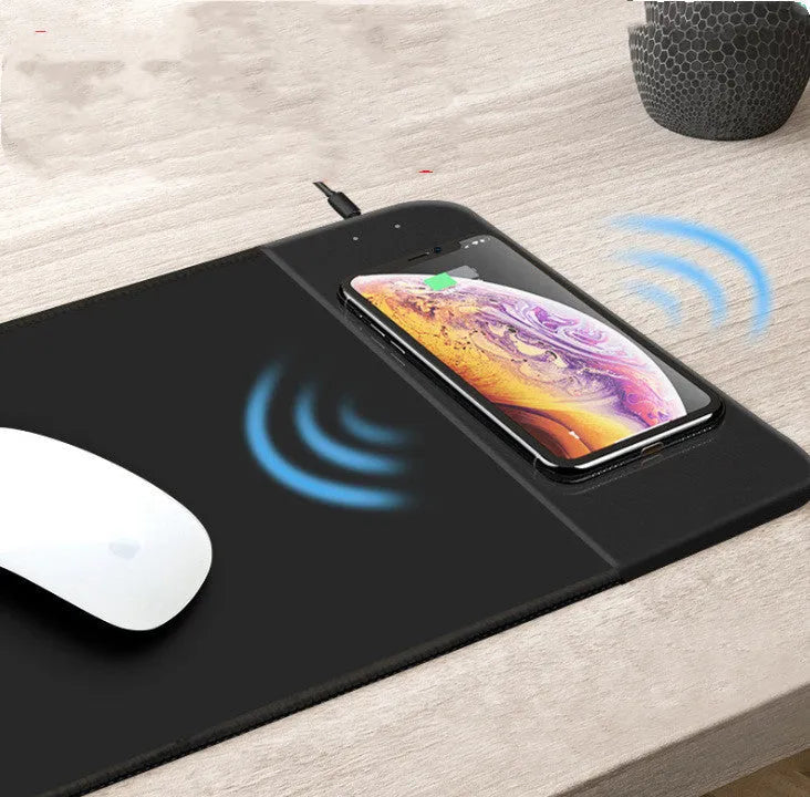 Wireless charging mouse pad with RGB lighting and cartoon design