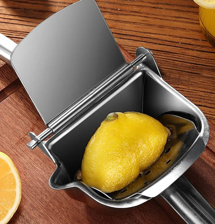 304 stainless steel manual juicer with triangular outlet and porous filter for citrus fruits