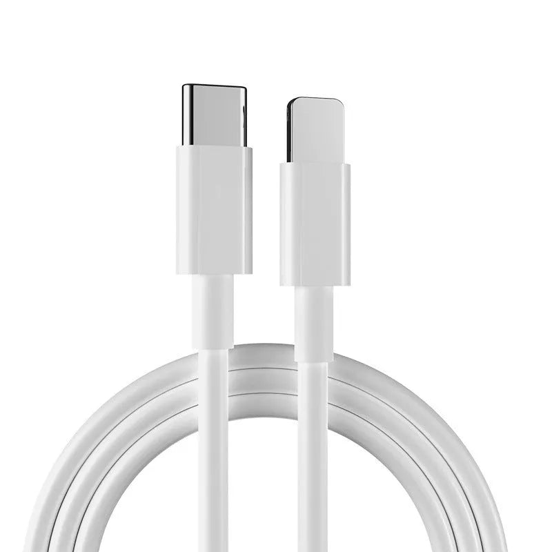 White 20W USB-C fast charger with 1 metre cable for iPhone and iPad charging