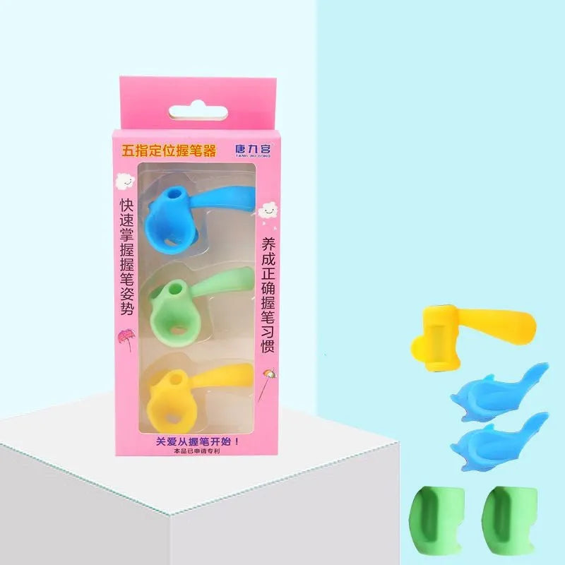 Children's writing orthosis set with pen holders for kindergarten writing practice including boys' and girls' design options
