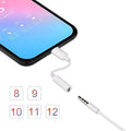 White pop-up Bluetooth 3.5mm audio adapter for Apple iPhone 7 8 X with TPE cable