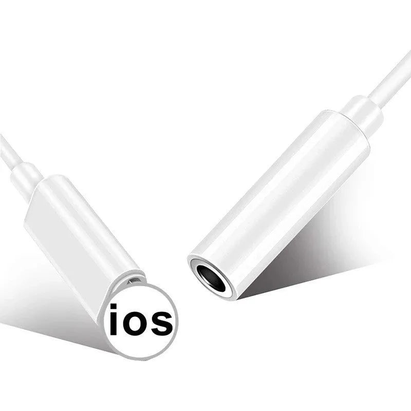 White pop-up Bluetooth 3.5mm audio adapter for Apple iPhone 7 8 X with TPE cable