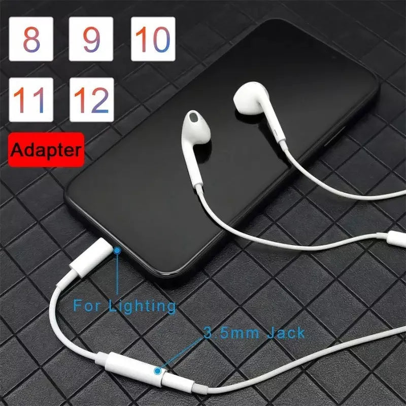 White pop-up Bluetooth 3.5mm audio adapter for Apple iPhone 7 8 X with TPE cable