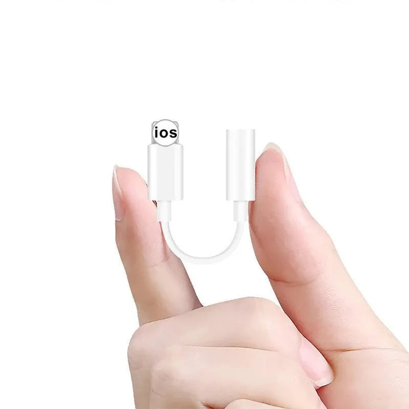 White pop-up Bluetooth 3.5mm audio adapter for Apple iPhone 7 8 X with TPE cable