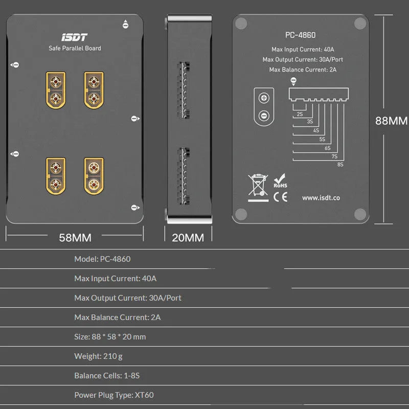 Grey Astor parallel charging board for RC model battery accessories