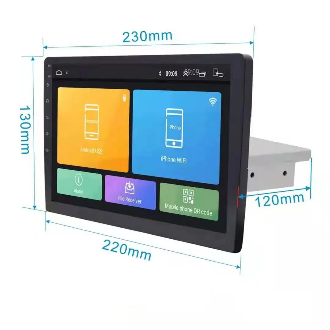 Black 10-inch rotating screen car navigator for GM vehicles with Android system