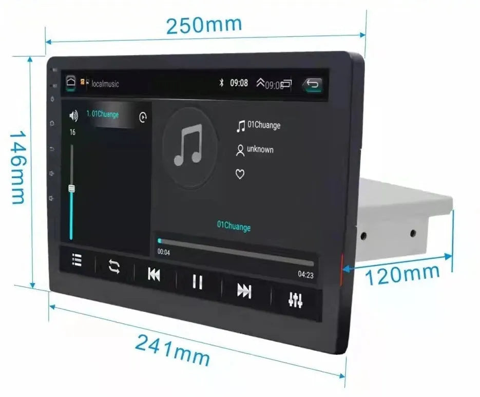 Black 10-inch rotating screen car navigator for GM vehicles with Android system