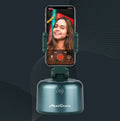 360 Smart Follow-Up PTZ AI Genie 2 mobile phone stabilizer in Black, ABS construction, with smartphone mounted for selfie