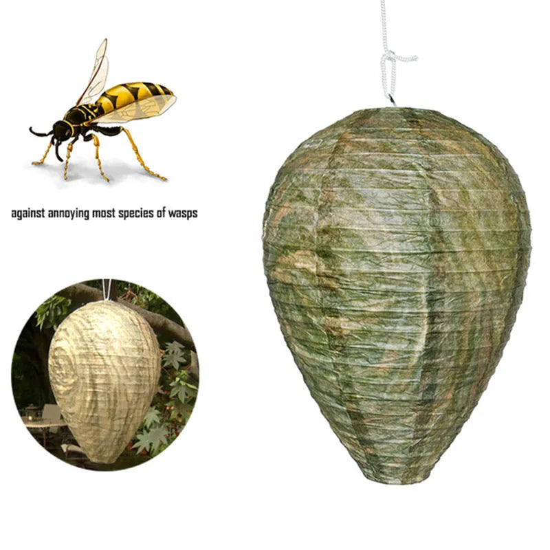 A rectangular photo colour beehive lantern with a honeycomb paper structure and wire frame.