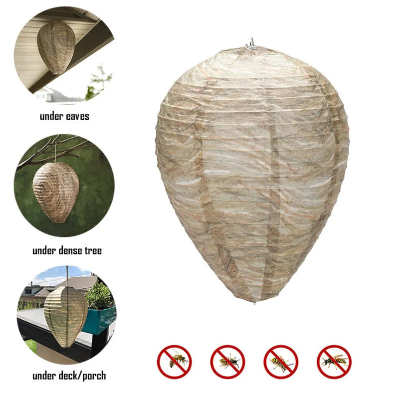 A rectangular photo colour beehive lantern with a honeycomb paper structure and wire frame.